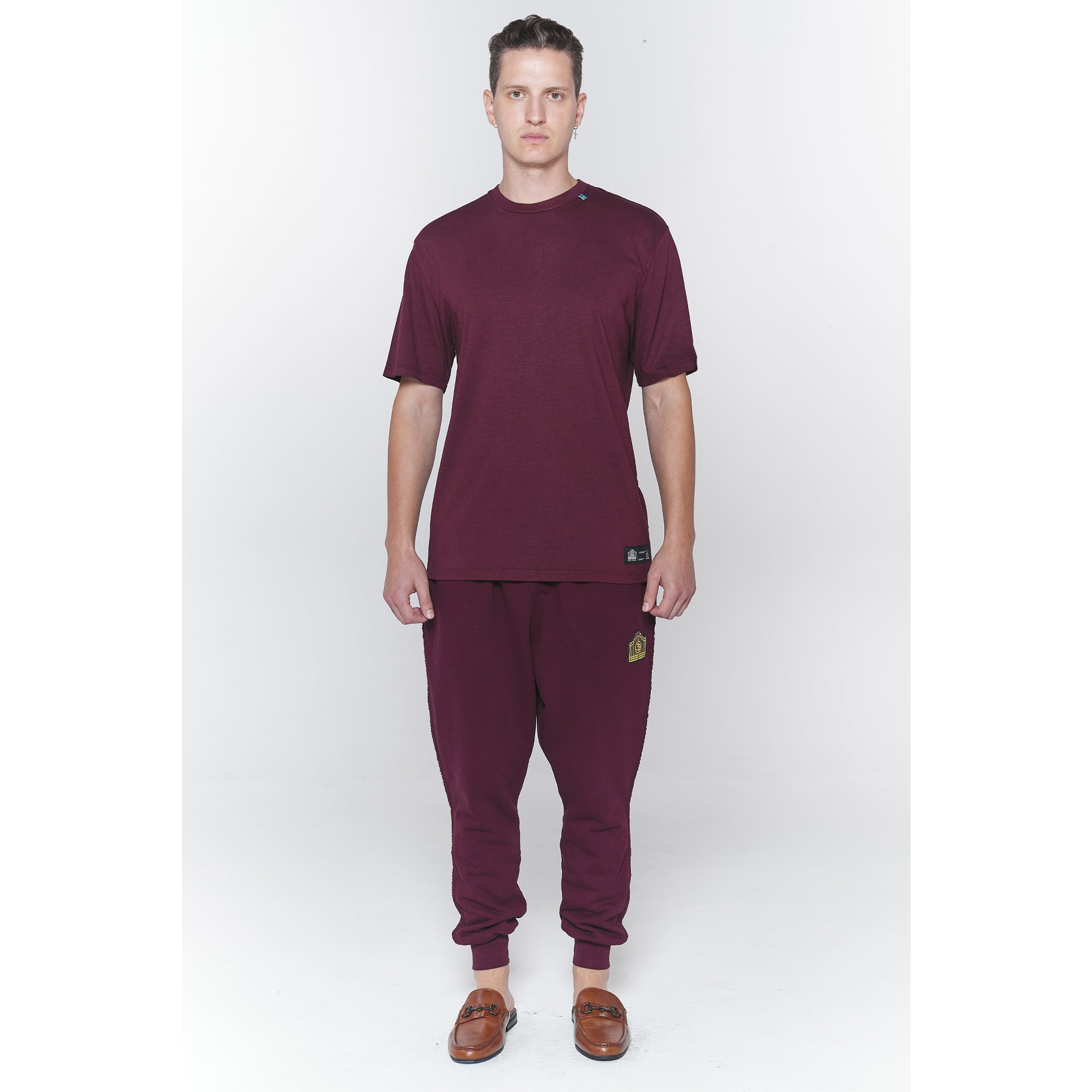 Basic Label Tee Maroon