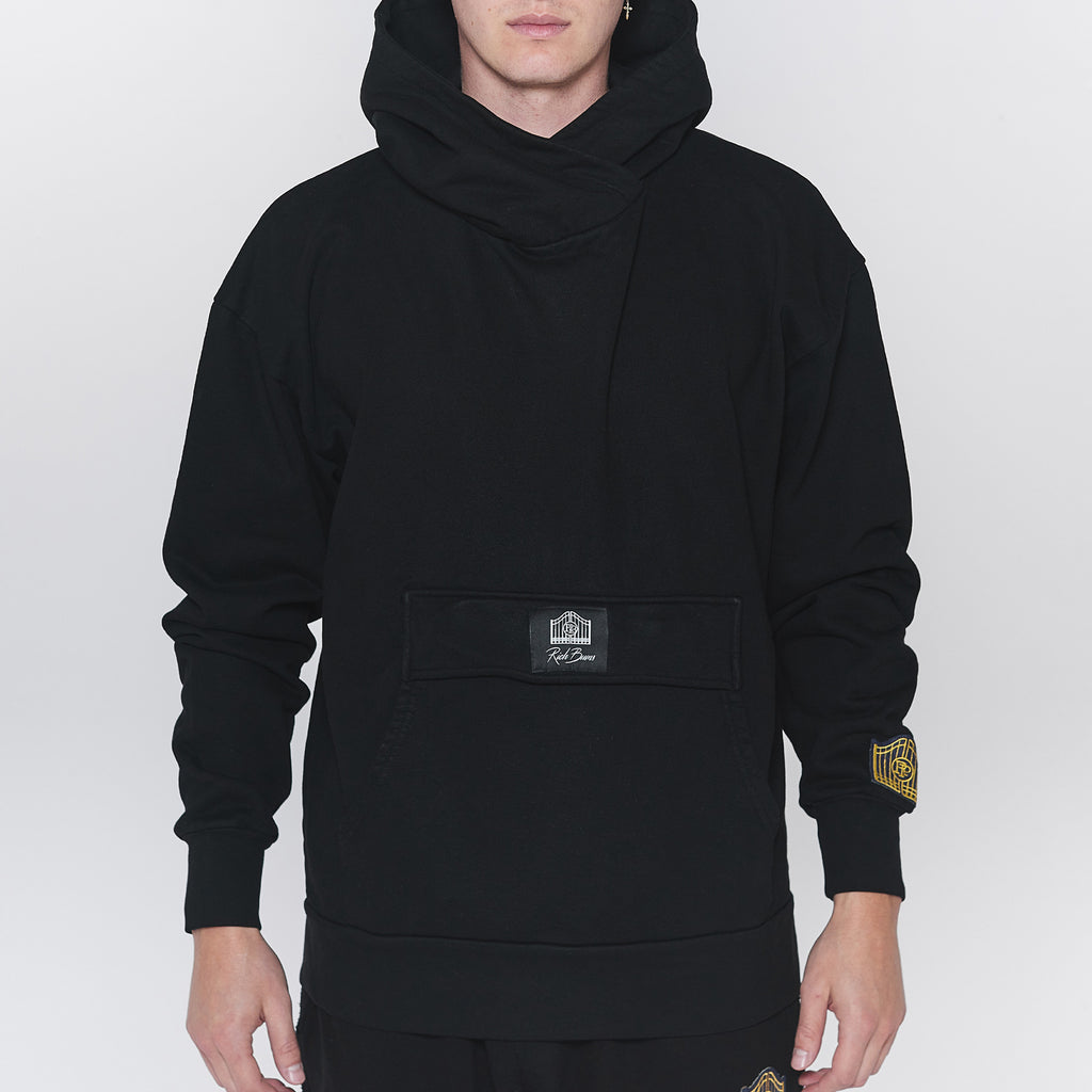 Cross Over Hoodie Black