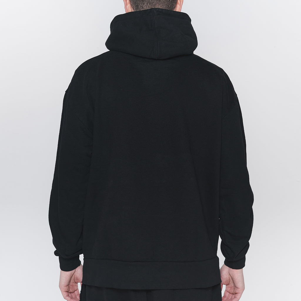 Cross Over Hoodie Black