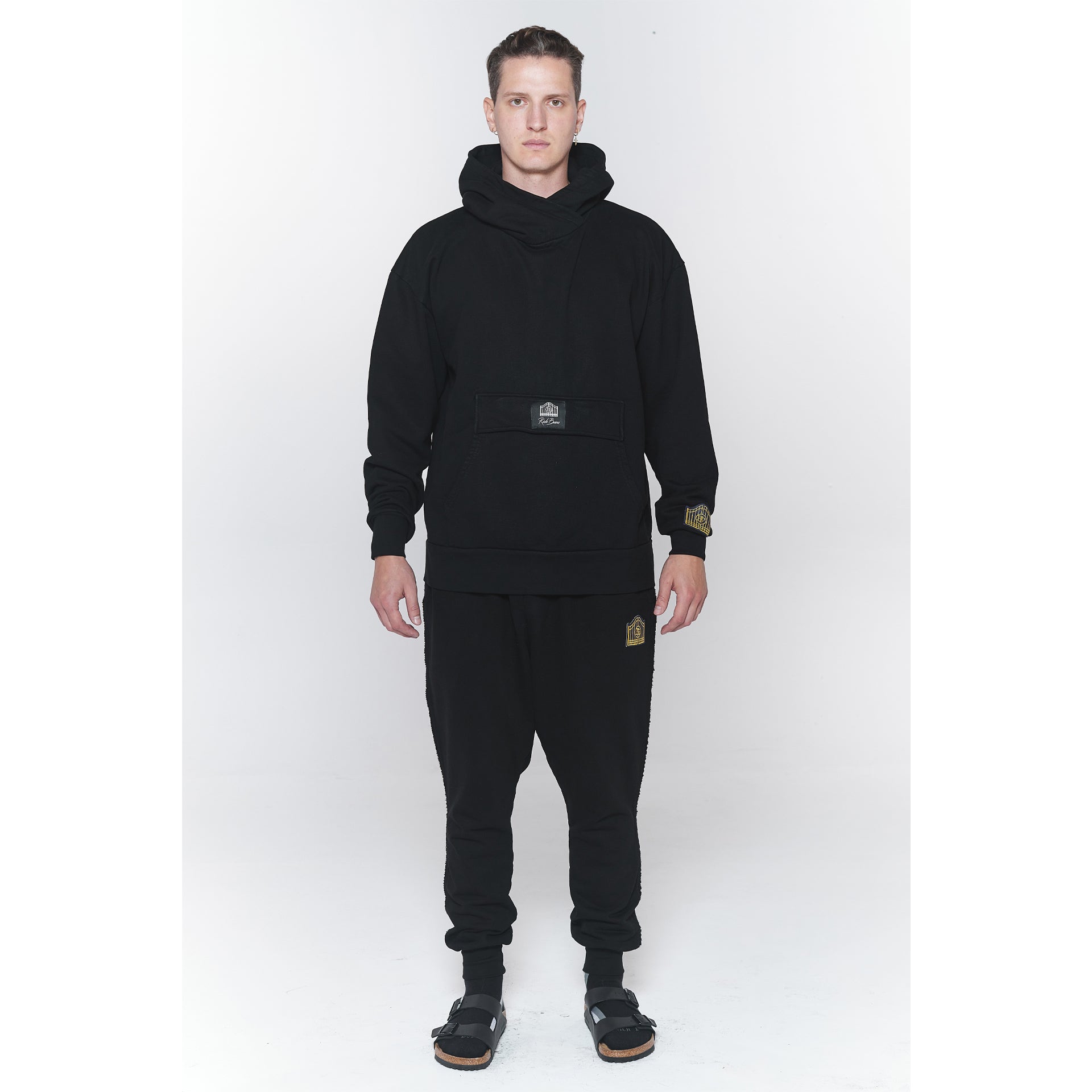 Cross Over Hoodie Black