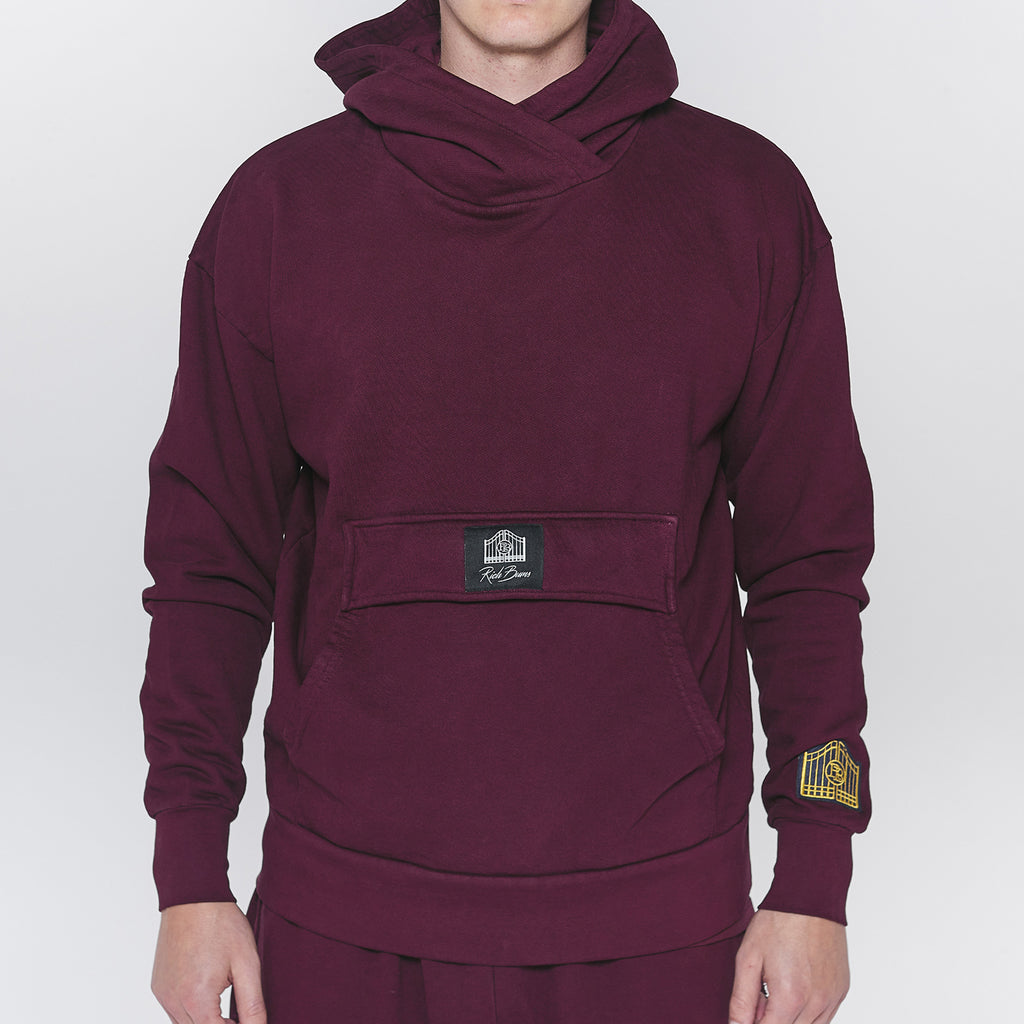 Cross Over Hoodie Maroon