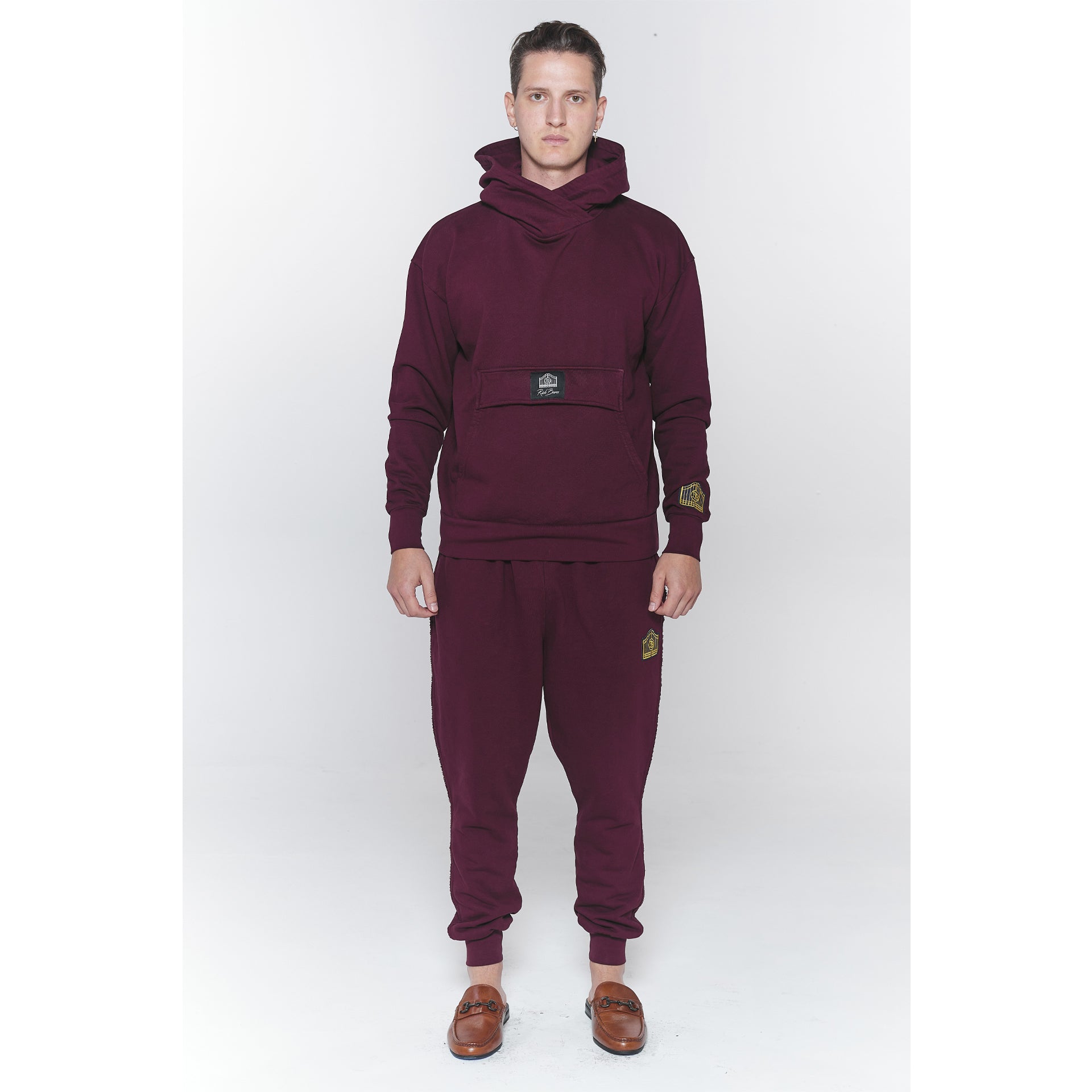 Cross Over Hoodie Maroon