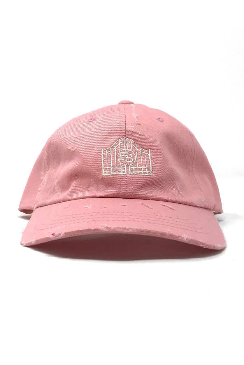 Damaged Goods Logo Dad Hat Pink & White