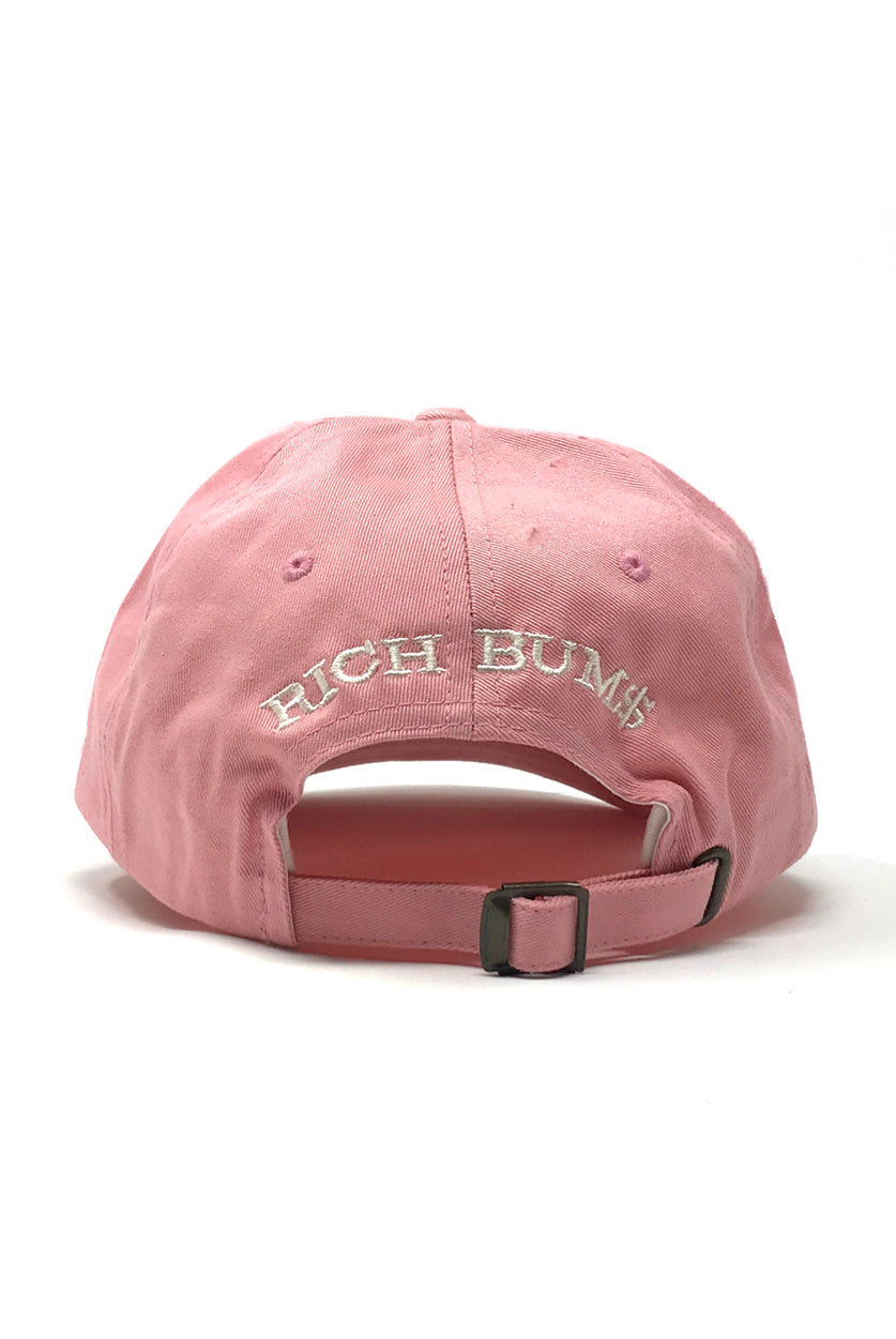 Damaged Goods Logo Dad Hat Pink & White