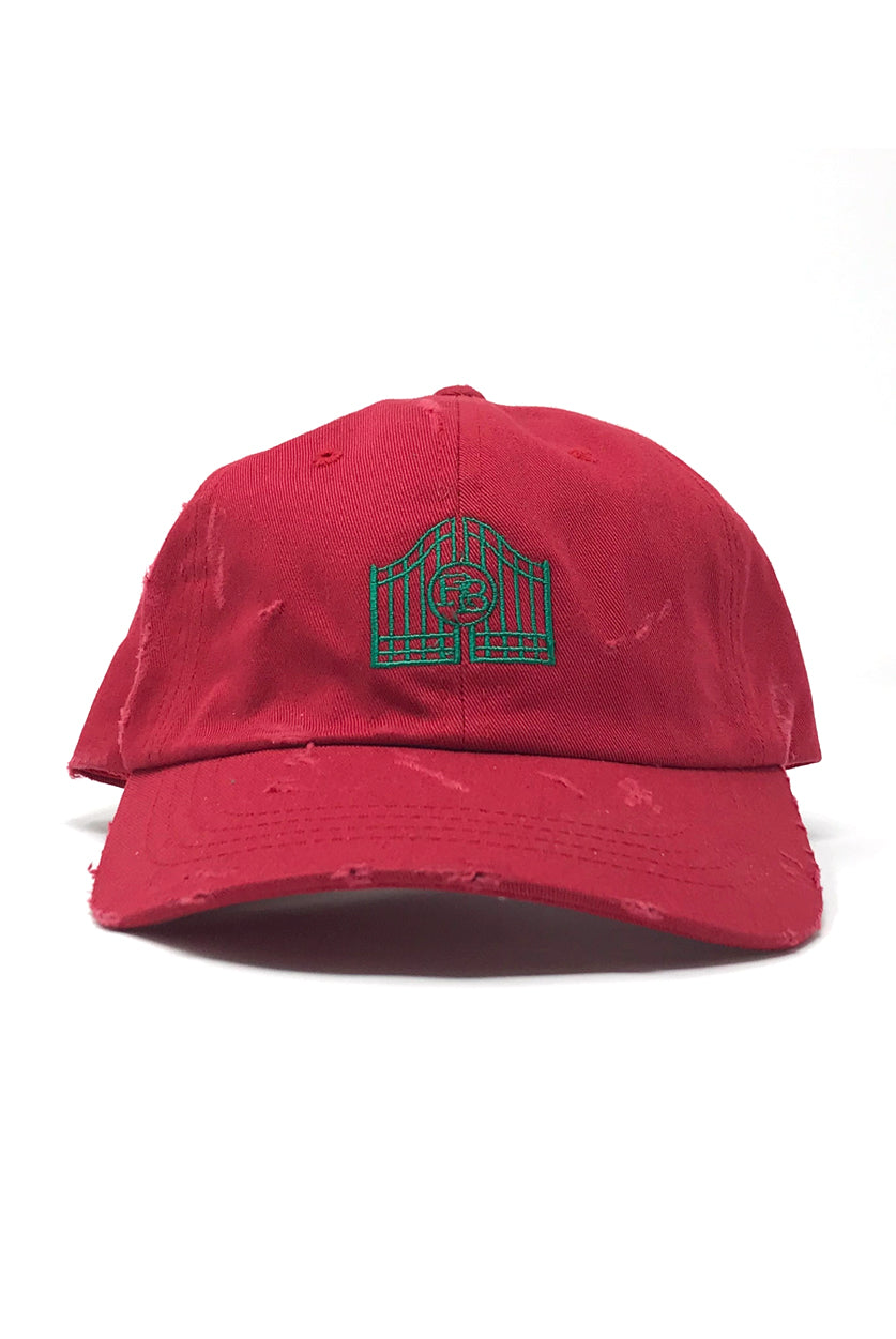 Damaged Goods Logo Dad Hat Burgundy & Green