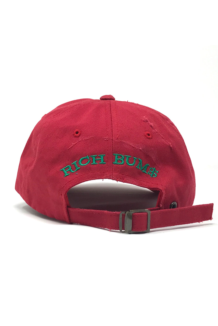 Damaged Goods Logo Dad Hat Burgundy & Green